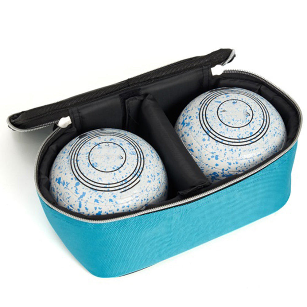 Bright Cyan Dual-Slot Bowling Hand Bag, Non-Slip Rubber Top Handle, Full Zipper Sports Bag for 2 Bowling Balls