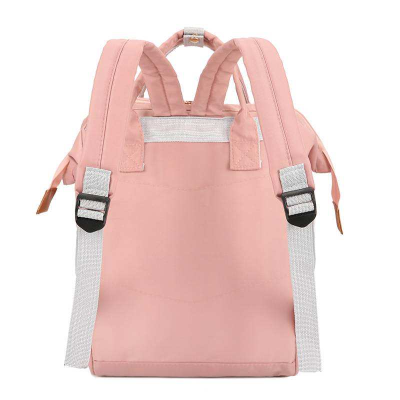 Quilted Solid Color Diaper Backpack, Rivet Handles Padded Straps Multi Bottle Pockets