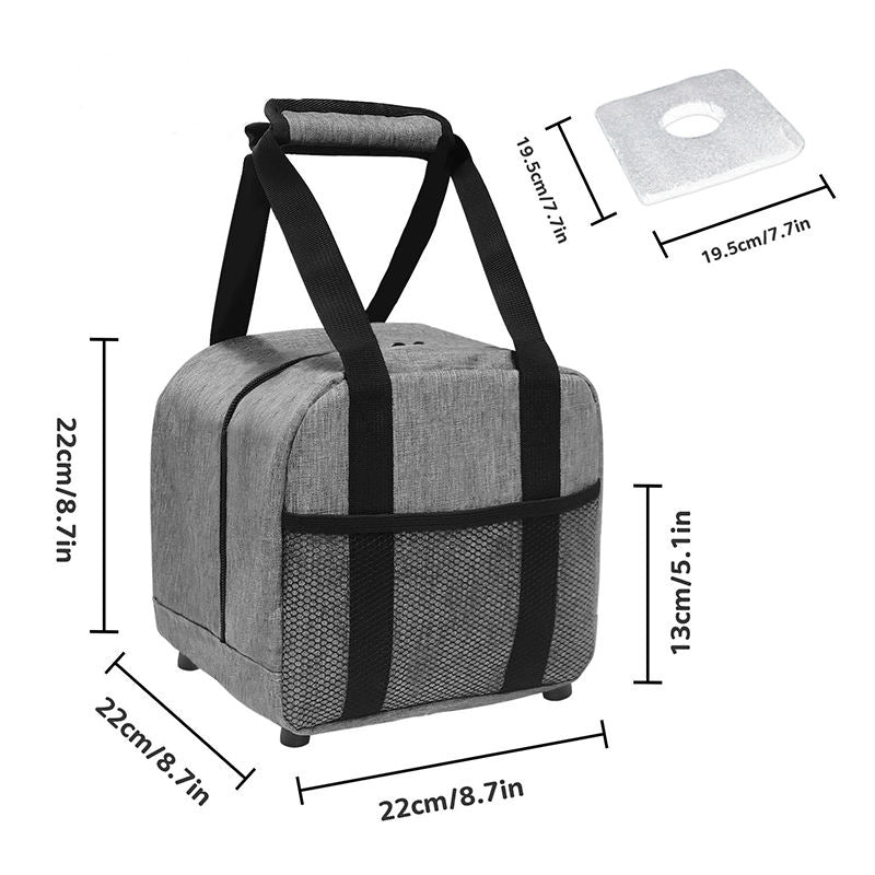 Heather Grey Bowling Hand Tote, Built-In Padded Ball Base, Cushioned Handle & Front Mesh Storage Pocket