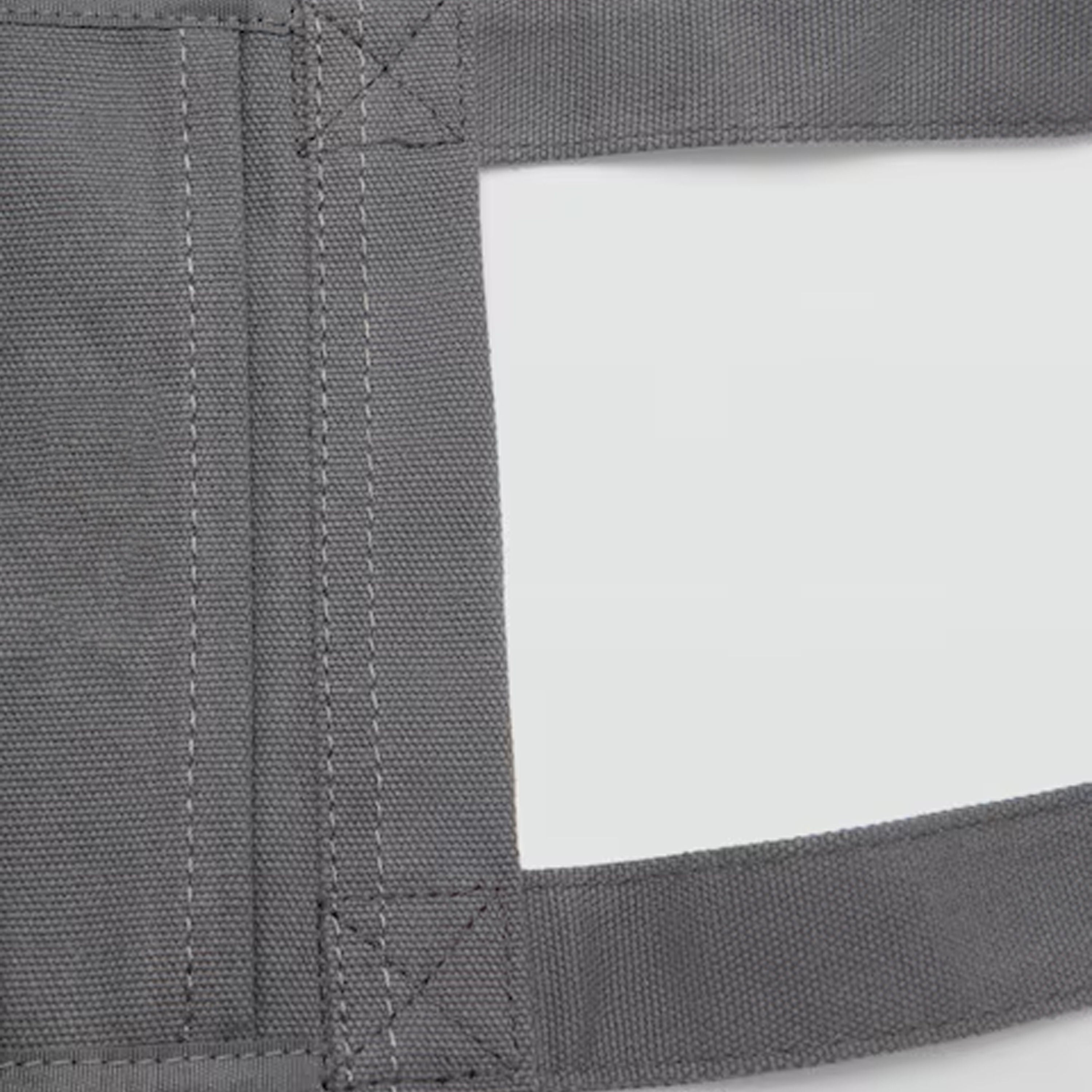 Solid Gray Reinforced Tote Bag, Triangle Stitched Handle Joints Wide Shoulder Straps Open Top Design